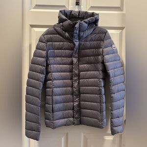 JOTT (Just Over The Top) Anthracite Hooded Down Jacket size Large